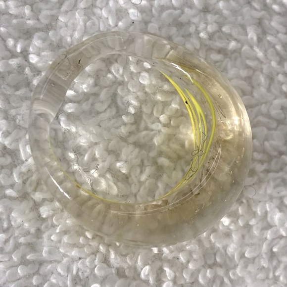 Vintage Art Glass Handmade Yellow Orange Band Ring - Picture 8 of 12